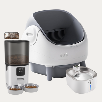 Bundel | Ease Automatische Kattenbak, Sync Dubbele Voerautomaat & Stream Drinkfontein