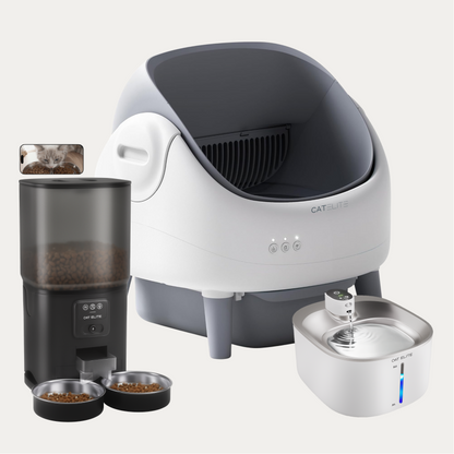 Bundel | Ease Automatische Kattenbak, Sync Dubbele Voerautomaat & Stream Drinkfontein