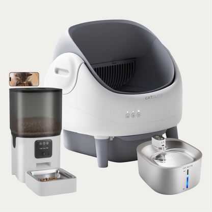 Bundel | Ease Automatische Kattenbak, Sync Enkele Voerautomaat & Stream Drinkfontein
