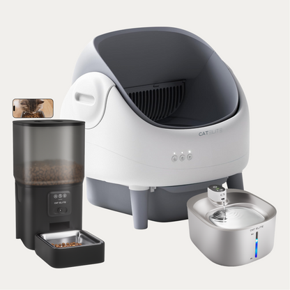 Bundel | Ease Automatische Kattenbak, Sync Enkele Voerautomaat & Stream Drinkfontein
