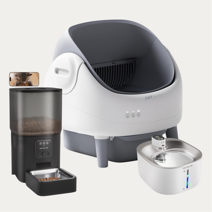 Bundel | Ease Automatische Kattenbak, Sync Enkele Voerautomaat & Stream Drinkfontein