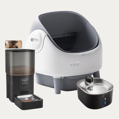 Bundel | Ease Automatische Kattenbak, Sync Enkele Voerautomaat & Stream Drinkfontein