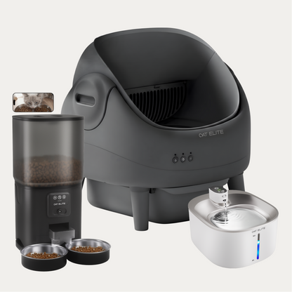 Bundel | Ease Automatische Kattenbak, Sync Dubbele Voerautomaat & Stream Drinkfontein