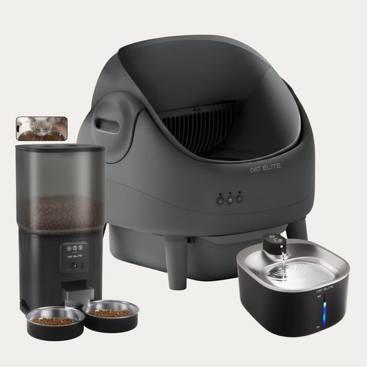 Bundel | Ease Automatische Kattenbak, Sync Dubbele Voerautomaat & Stream Drinkfontein