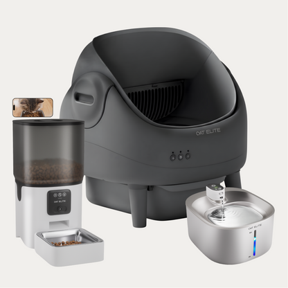 Bundel | Ease Automatische Kattenbak, Sync Enkele Voerautomaat & Stream Drinkfontein