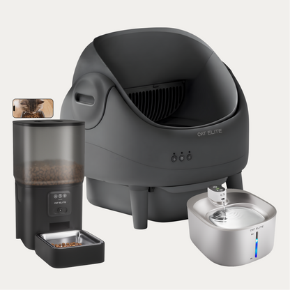 Bundel | Ease Automatische Kattenbak, Sync Enkele Voerautomaat & Stream Drinkfontein