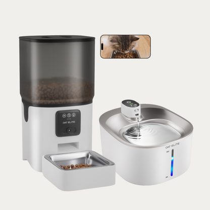 Bundel | Sync Enkele Voerautomaat & Stream Drinkfontein RVS