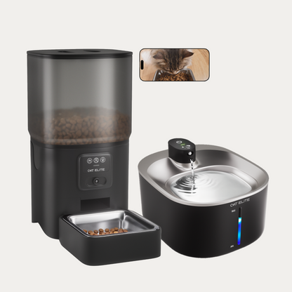 Bundel | Sync Enkele Voerautomaat & Stream Drinkfontein RVS